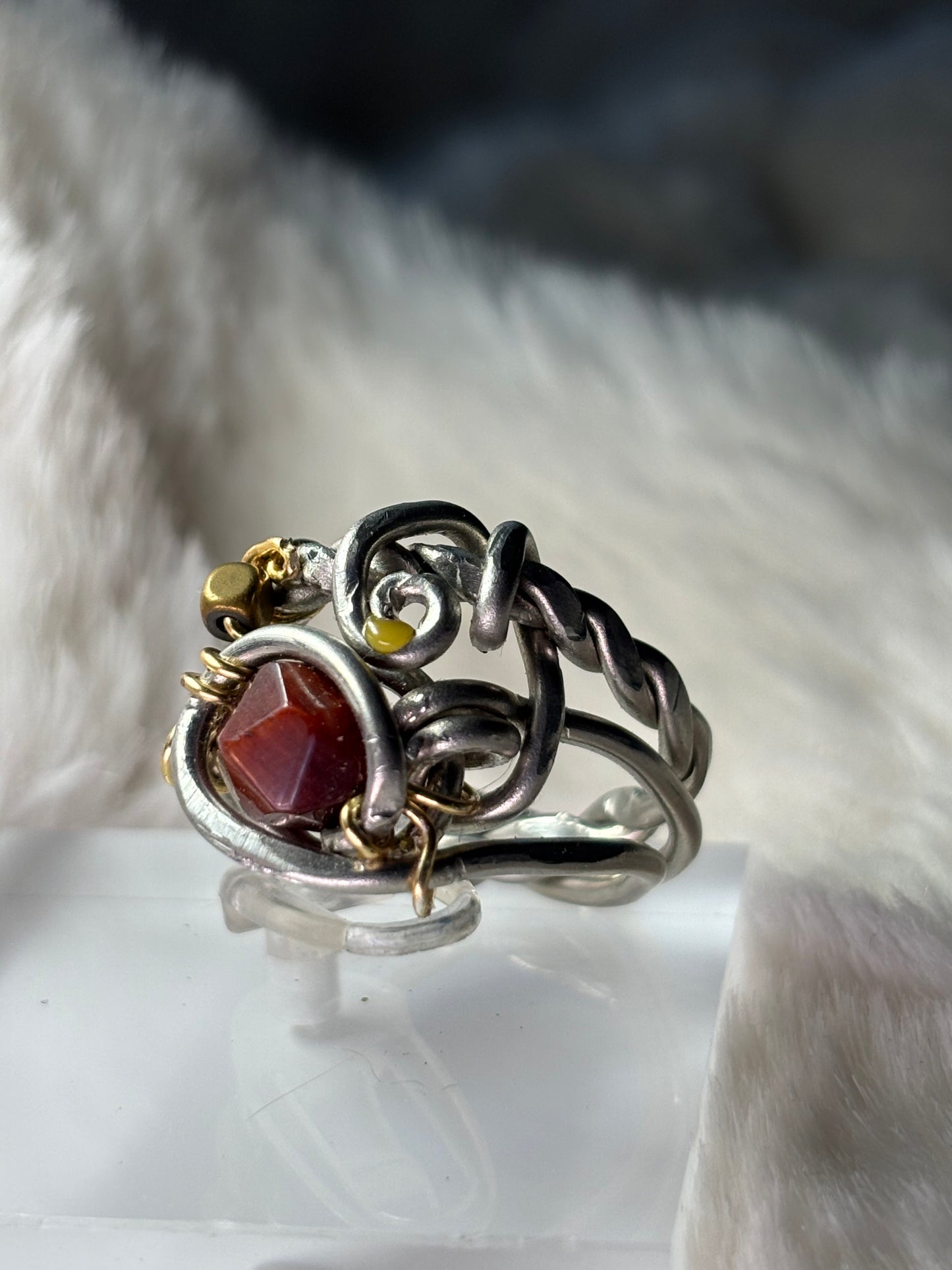 Tiger eye and silver ring: Tribal Royalty