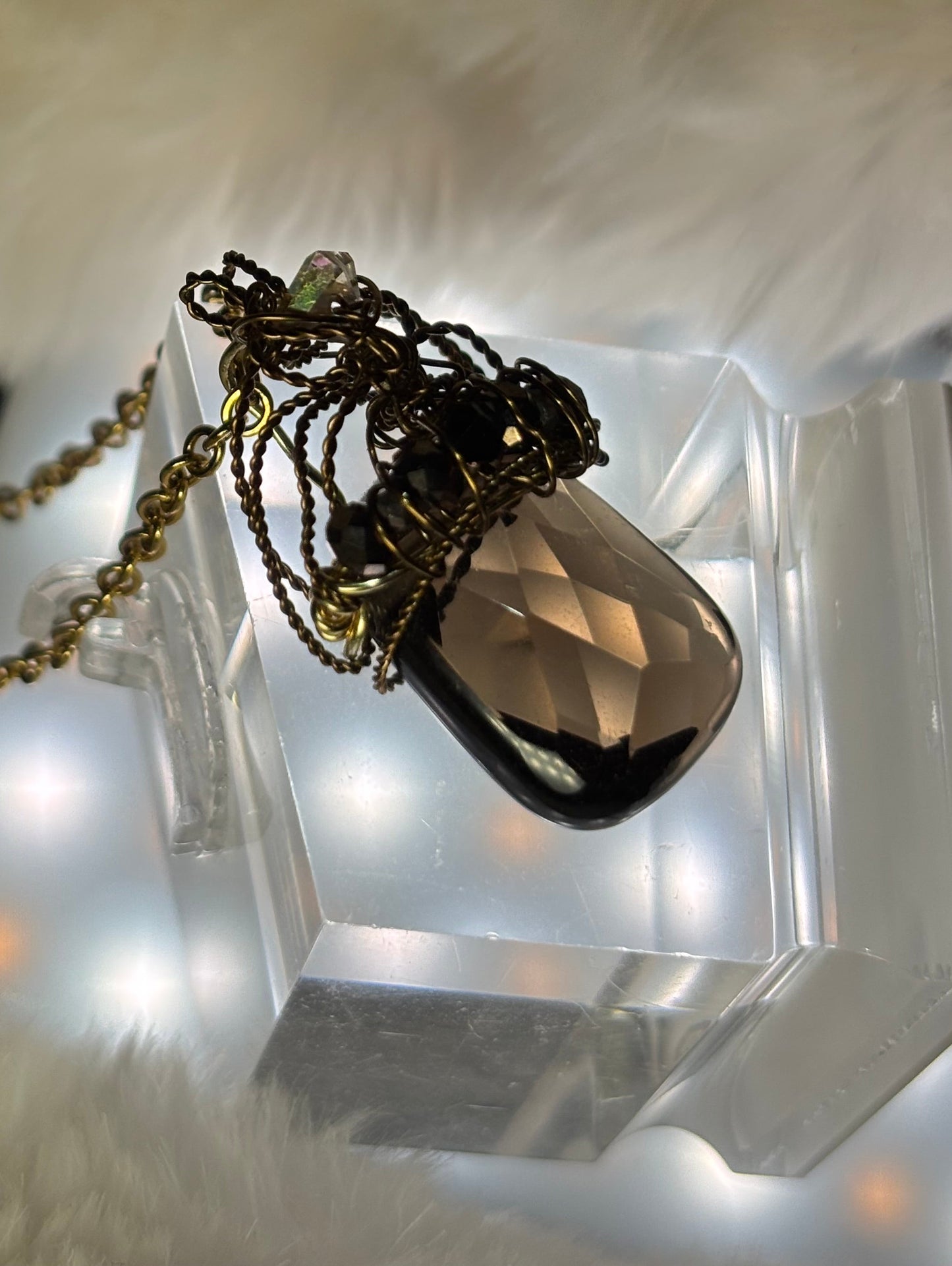 The Velvet Heirloom: vintage topaz pendant (set available)