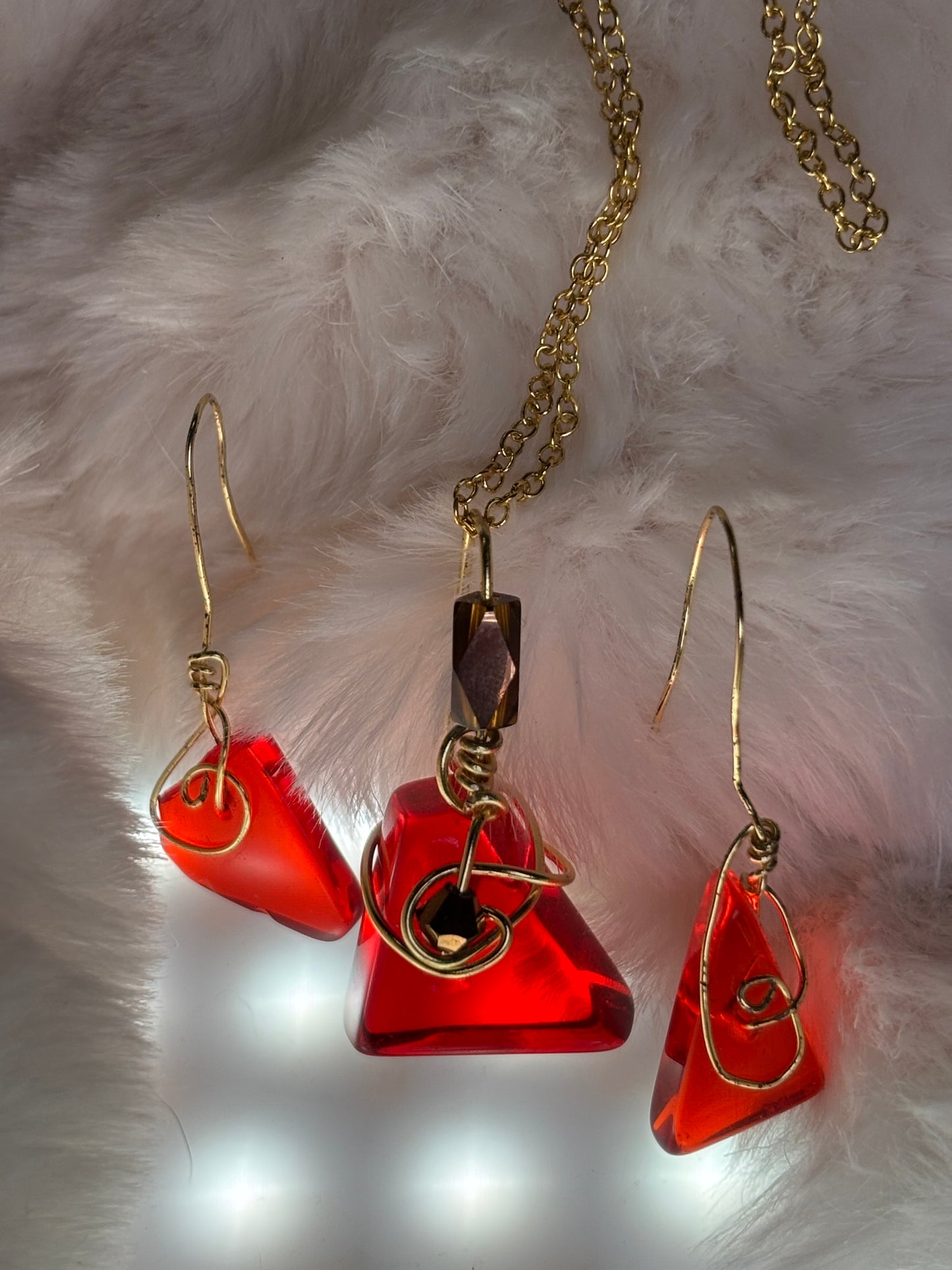 Fire drop: candy collection: pendant /earring /bracelet set