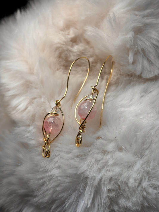 Glinda — Light of the Heart; crackle quartz crystal Set