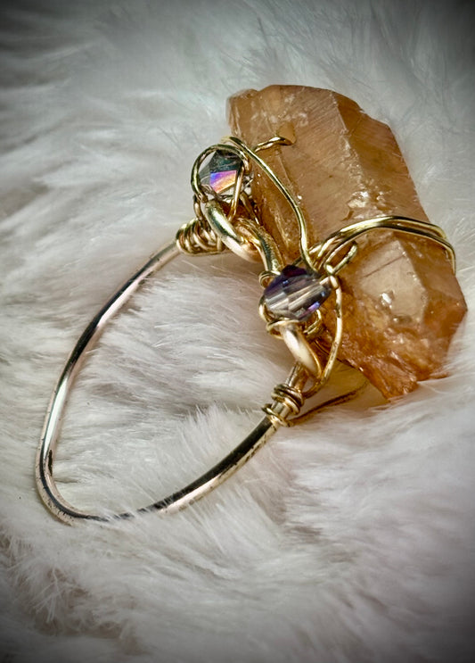 Sunburst Heat-treated Amethyst Ring: Sun-Forged, Phoenix, Molten Earth