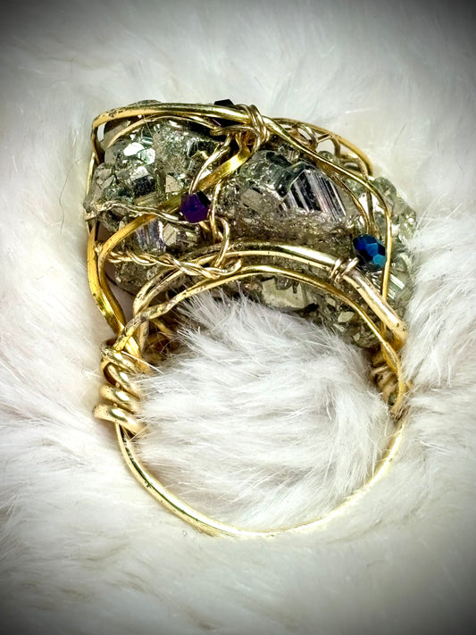 Gold Pyrite Ring
