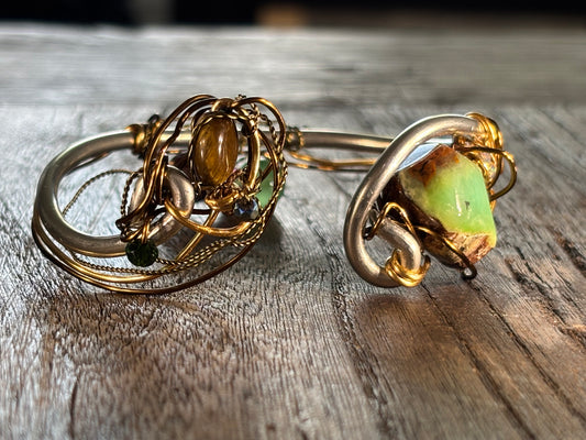 African Opal, tiger eye, Aberdeen, volcano rock Bracelet: 