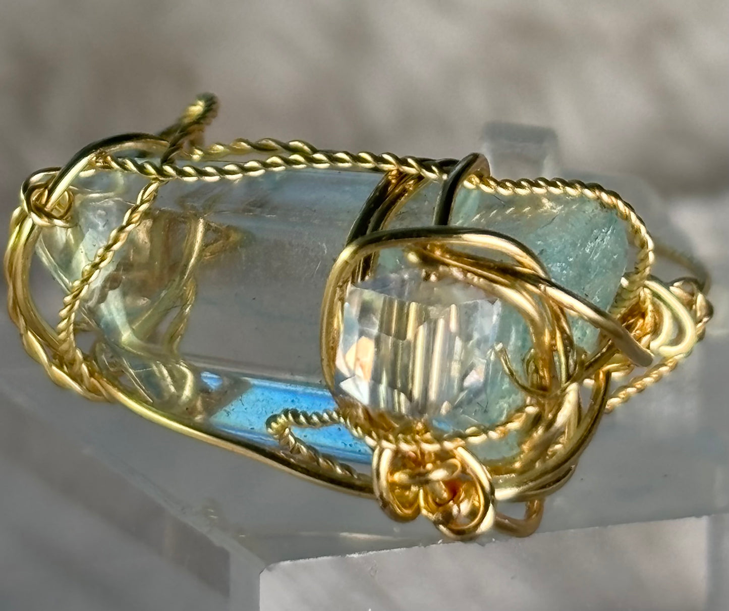 Aqua crystal ring: water royalty