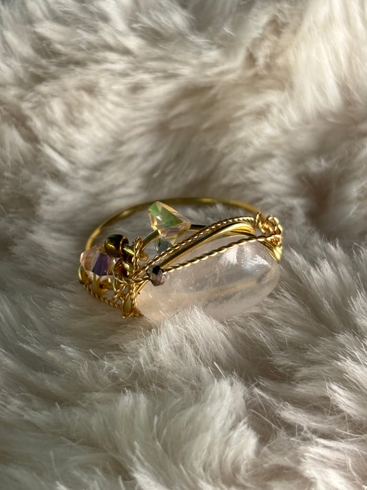 Rose quartz ring: pure princess 