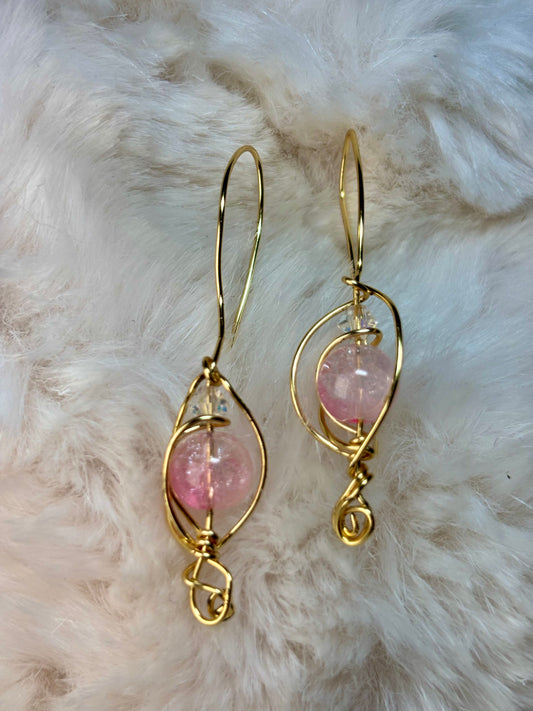 Glinda — Light of the Heart; crackle quartz crystal Set