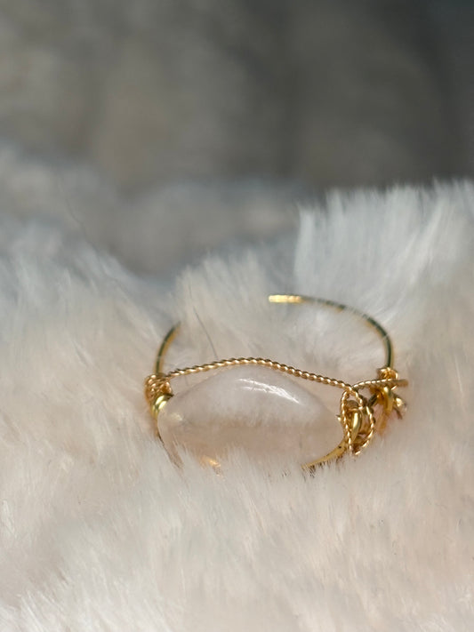Rose quartz ring: pure princess 