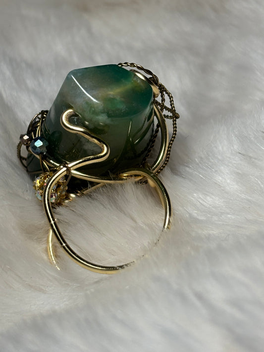Rare Madagascar Sea Agate Ring