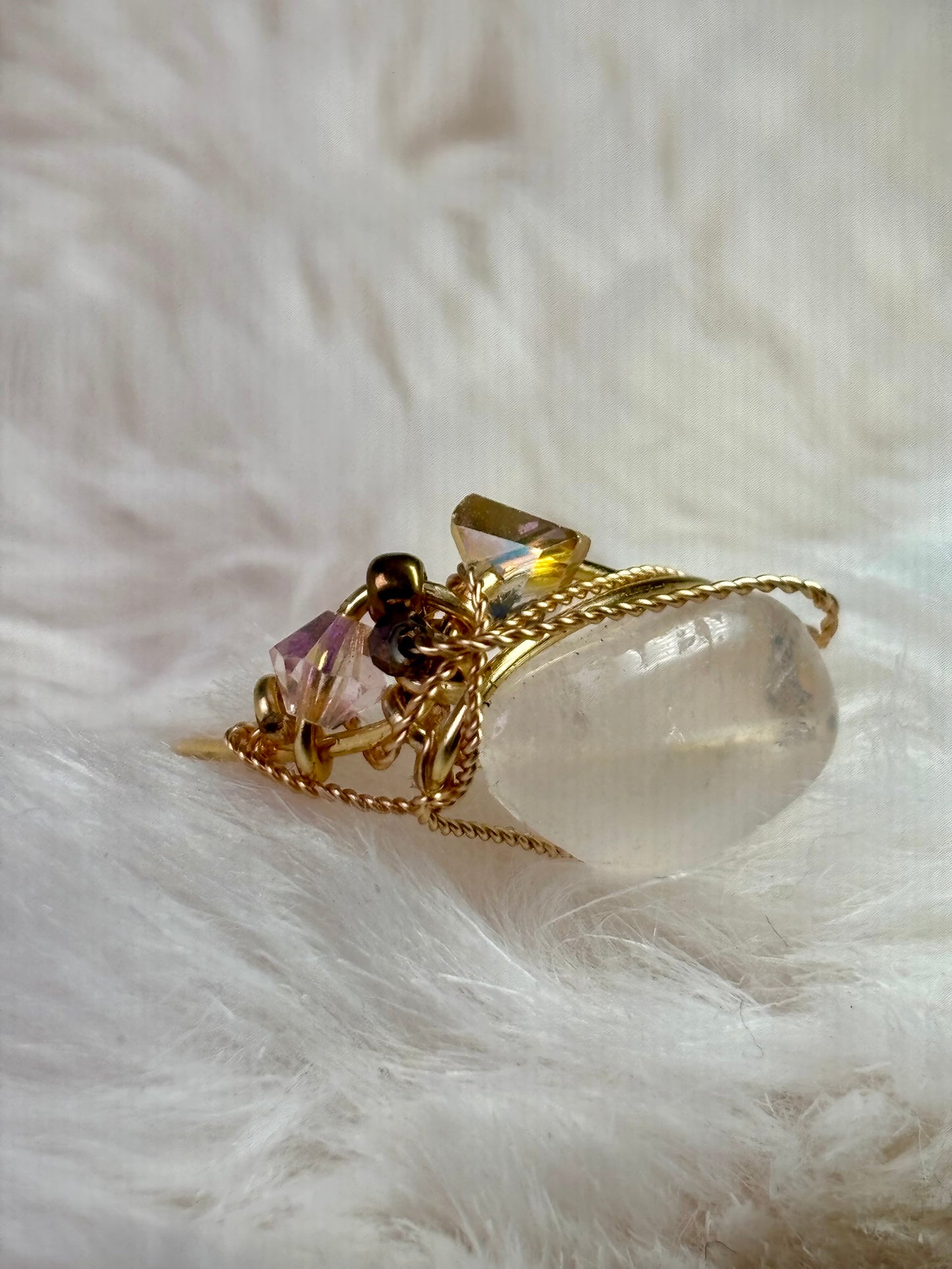 Rose quartz ring: pure princess 