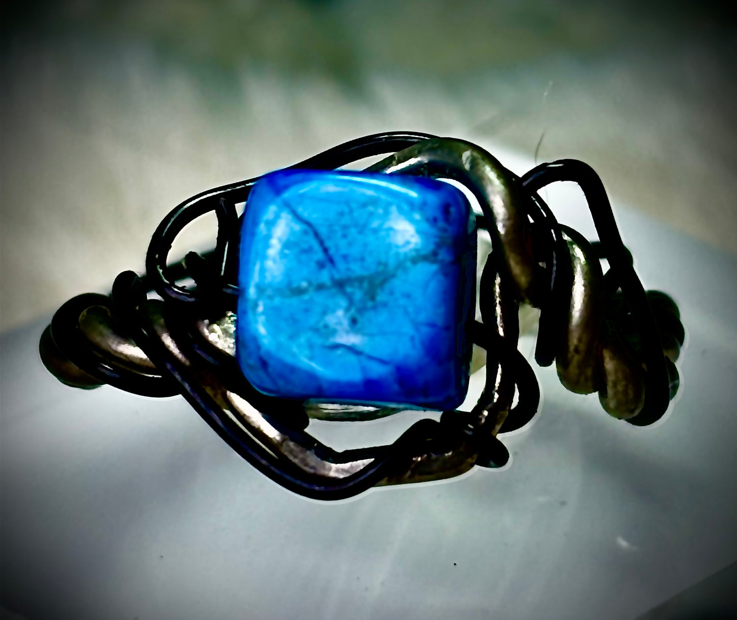 Silver, Blue Howlite Ring: Captain Azure Wayfinder