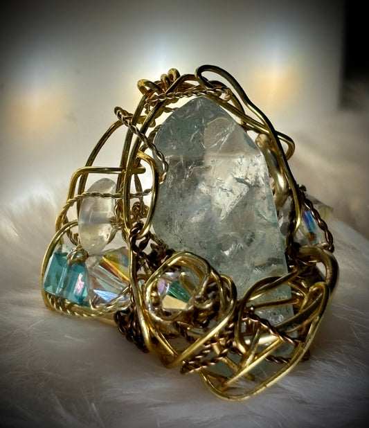 Pale Ice: irradiated crystal ring