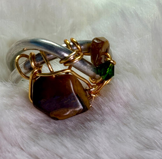 Tiger eye and silver ring: Stable Freedom