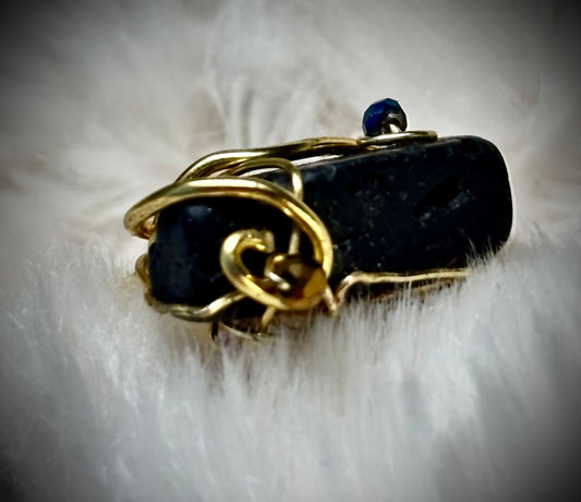 Lava Rock Ring in Gold 