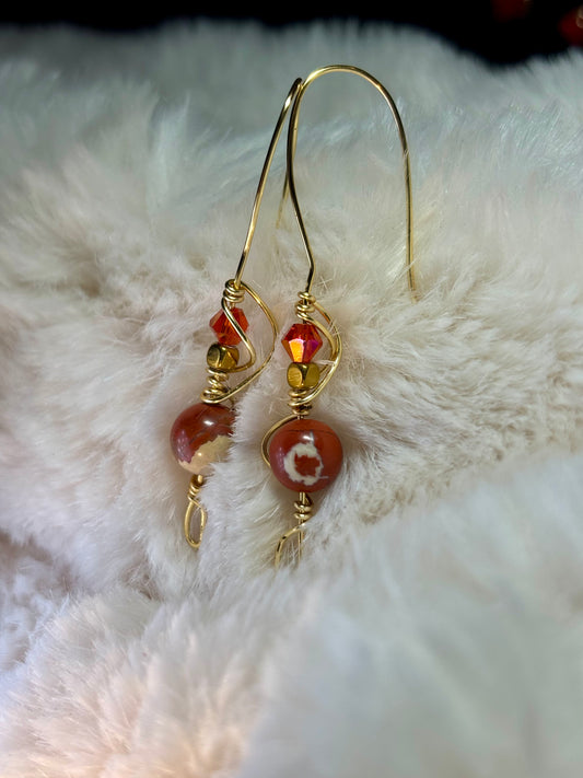 Hatchling of Fire: Red Creek Jasper earrings