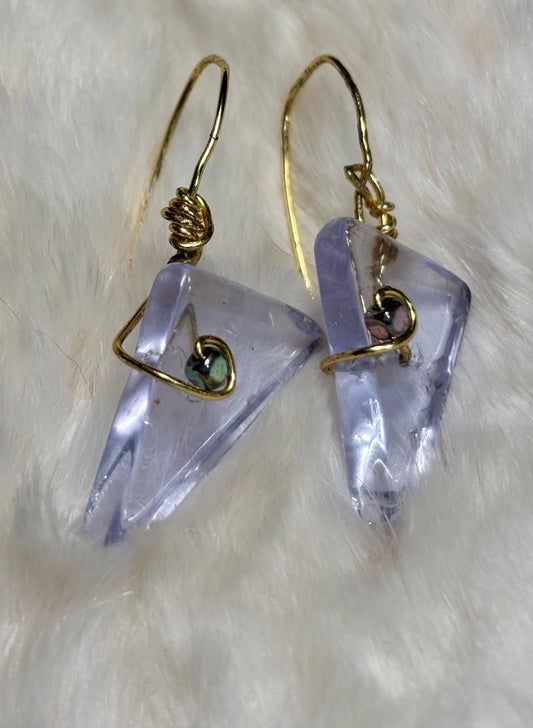 Candy Collection – Violet Light Drops: Irradiated Crystal Earrings