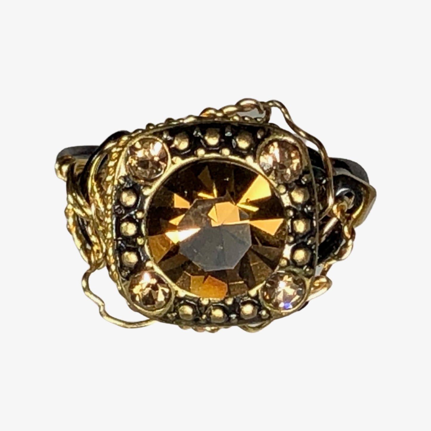 Chocolate rhinestone ring