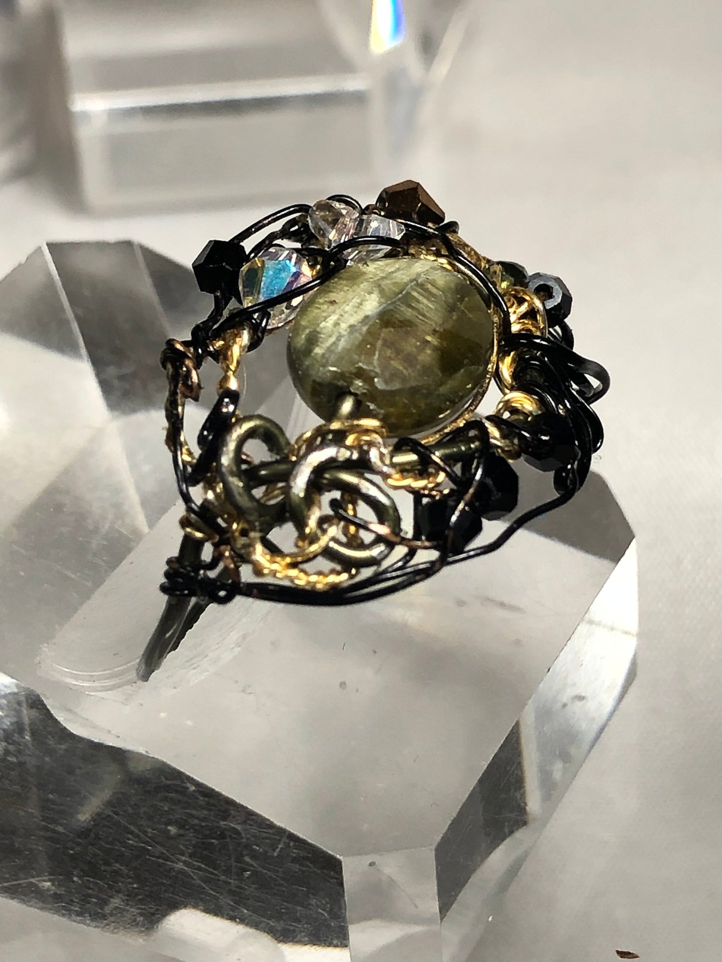 Green Tiger Eye Ring