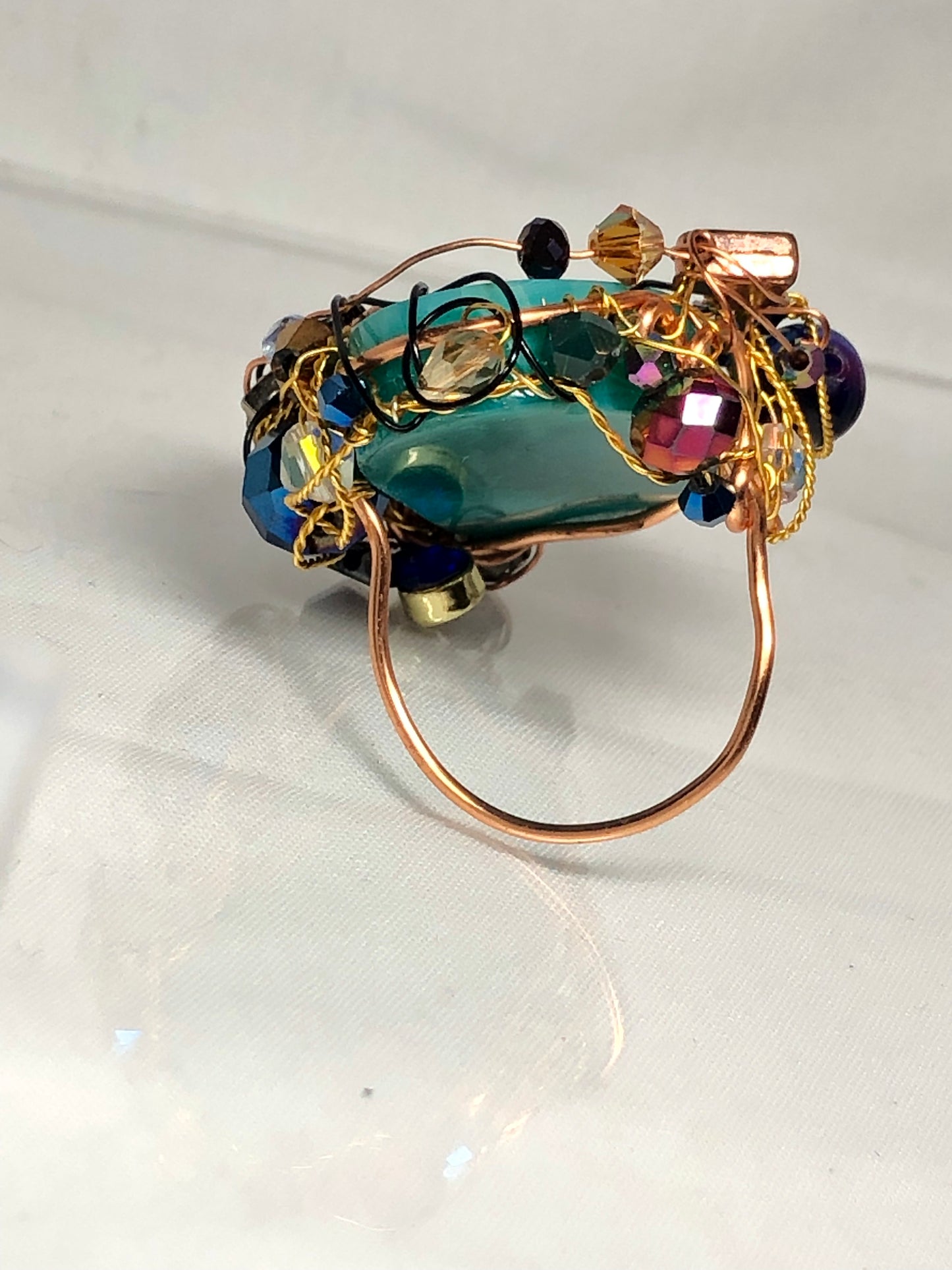 Teal Agate Ring