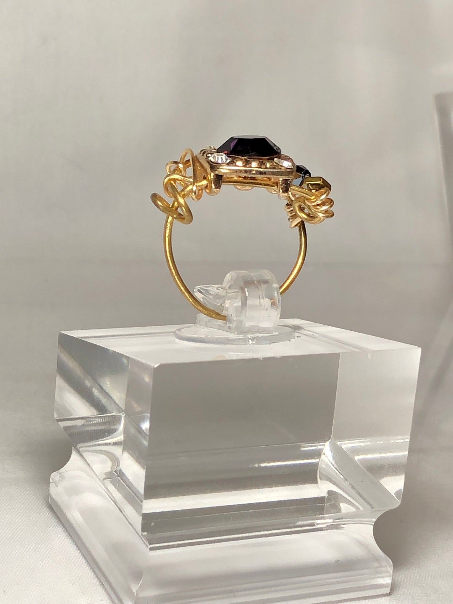 Amethyst Rhinestone ring