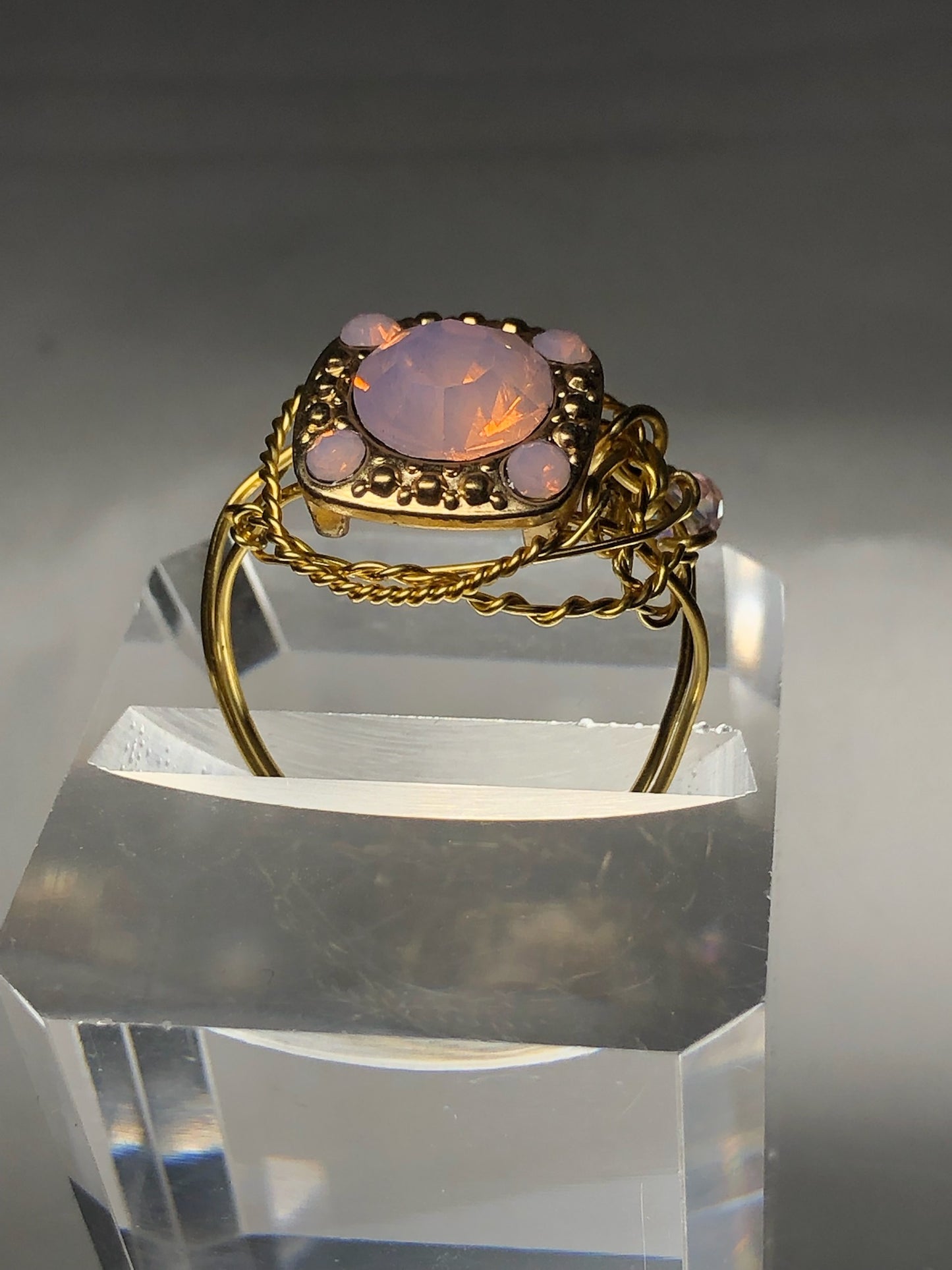 Pink Rhinestone ring