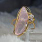 Pink crystal aura ring