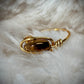 AURORA-COATED HEMATITE: in bronze and gold ring ￼
