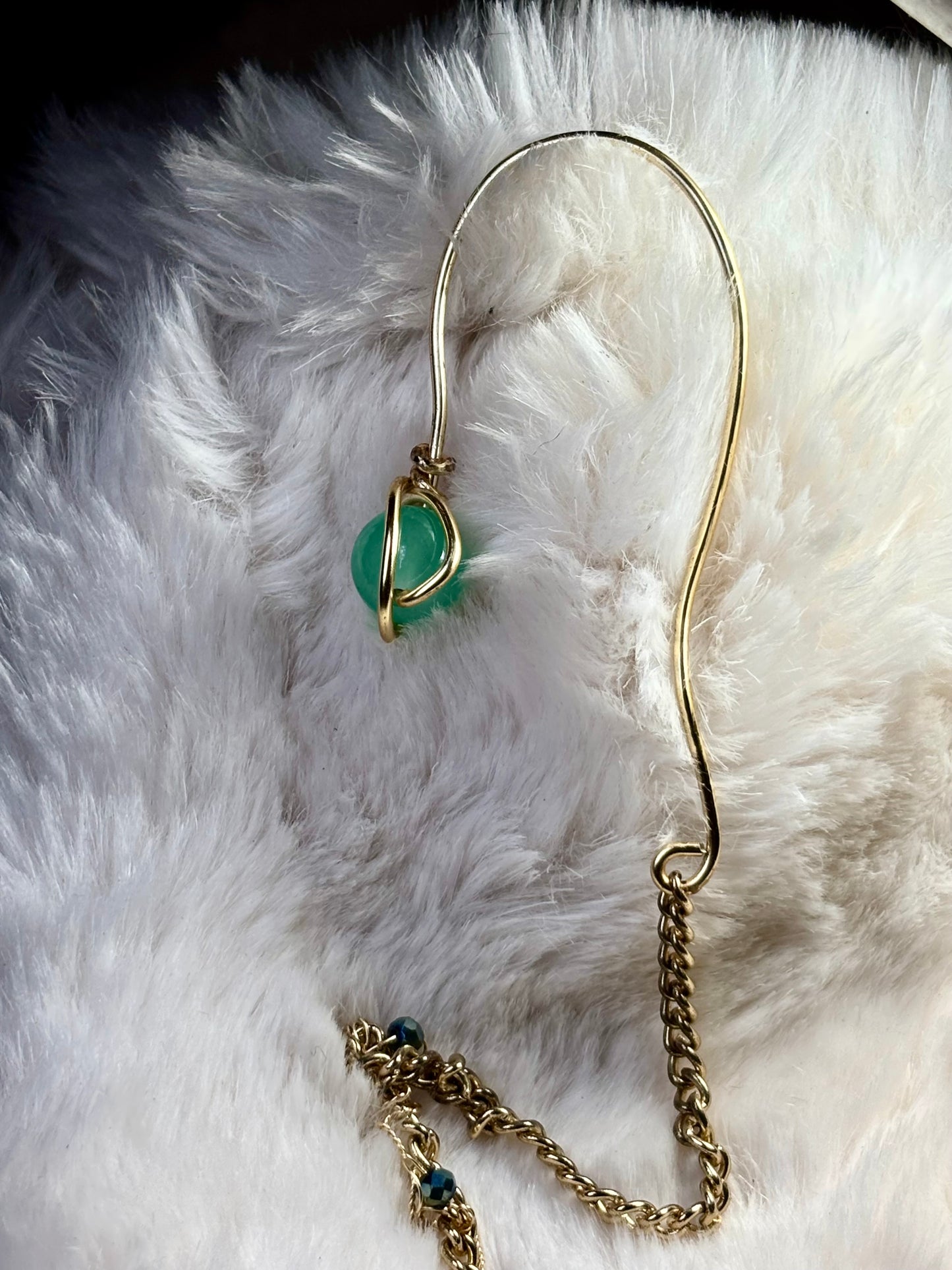 CALM KEEPER: Amazonite left Earcuff
