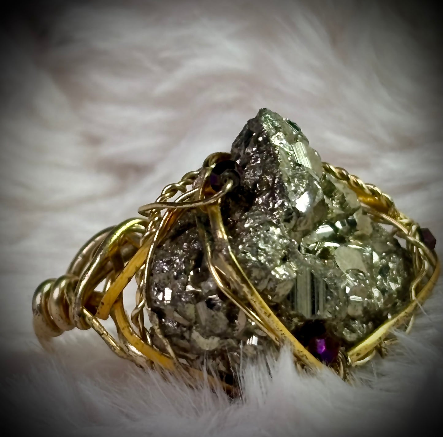 Gold Pyrite Ring