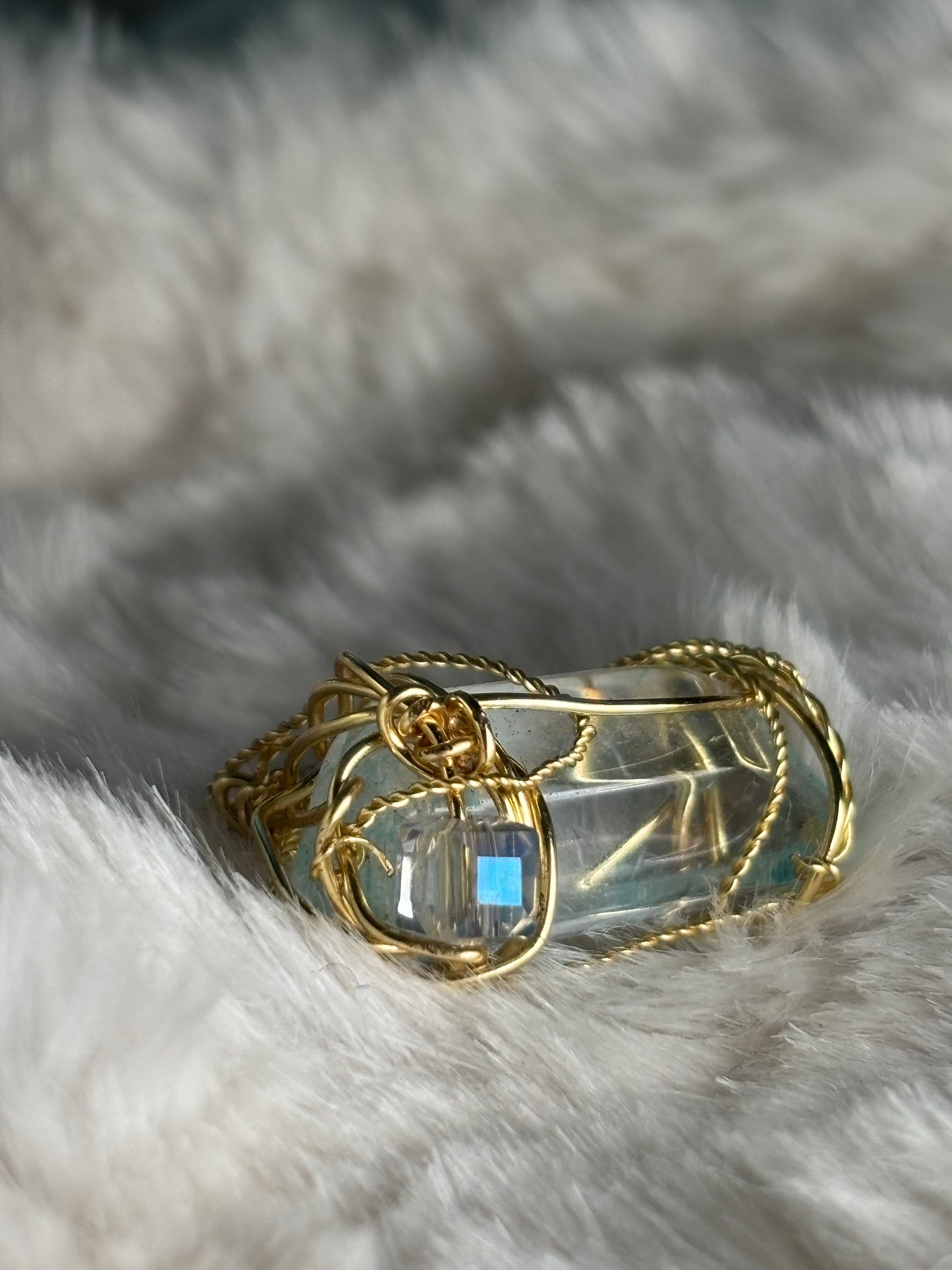 Aqua crystal ring: water royalty