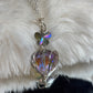 Crystal heart, and butterfly pendant