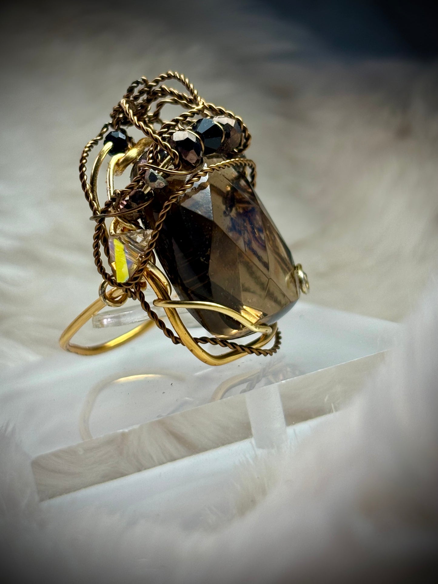 Smoky topaz ring: Gatsby‘s Daisy again ￼