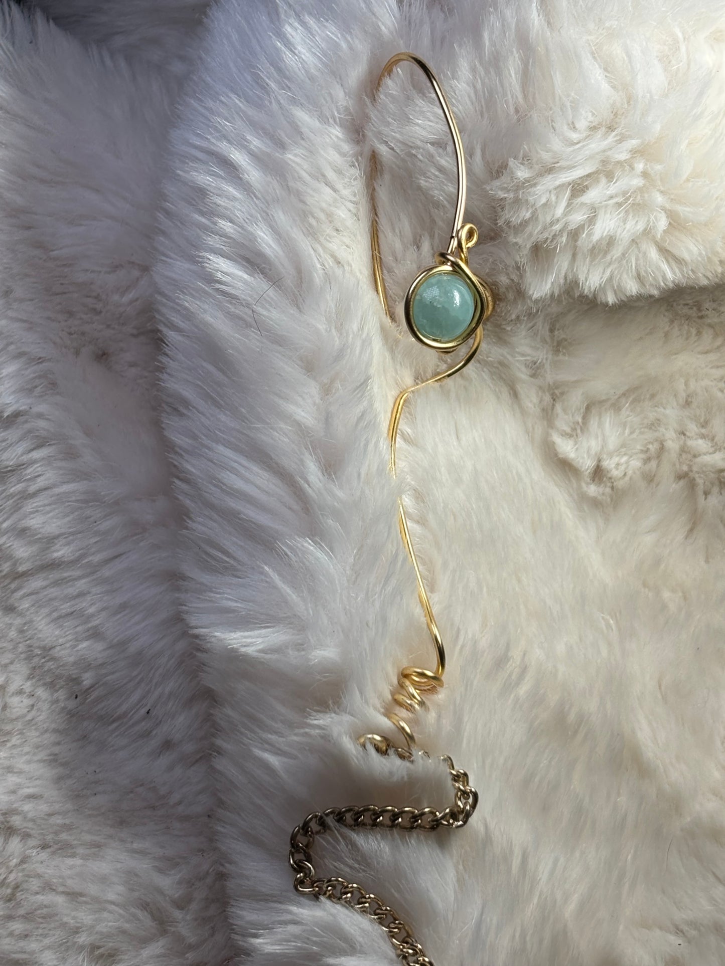 Breath of Peace — Golden Calm: Amazonite right Earcuff