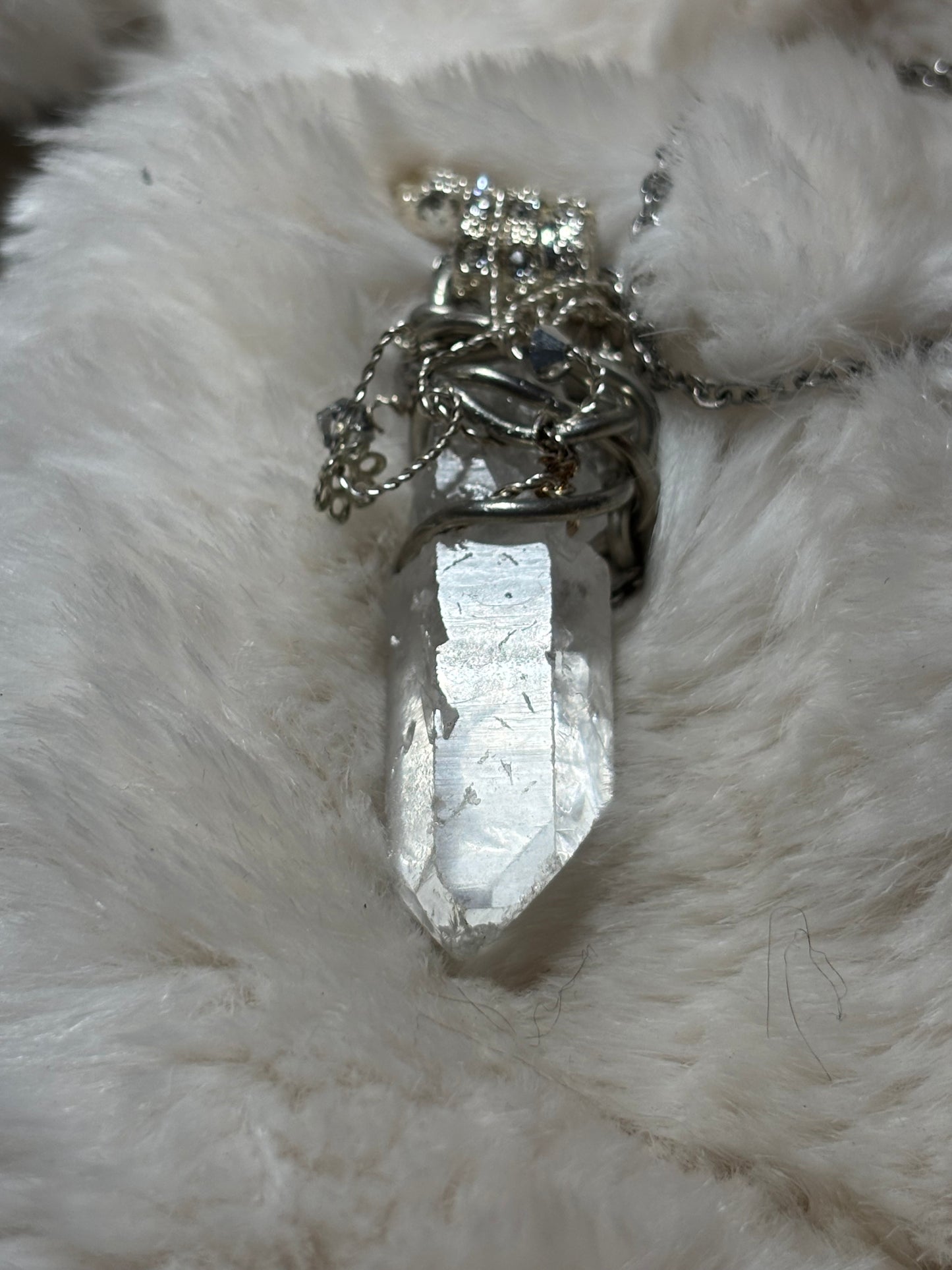 Crystal snake pendant: fearless strength