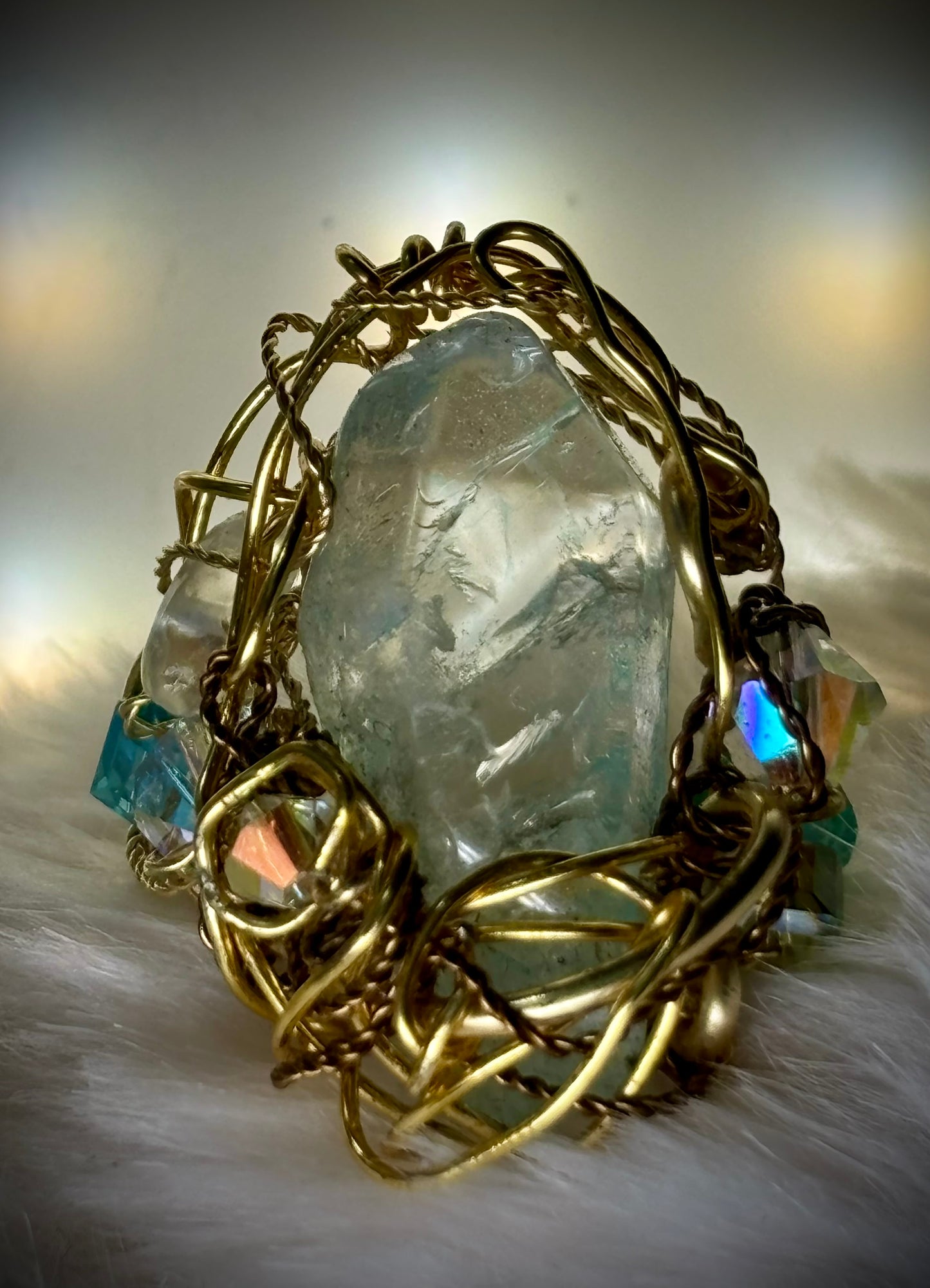 Pale Ice: irradiated crystal ring