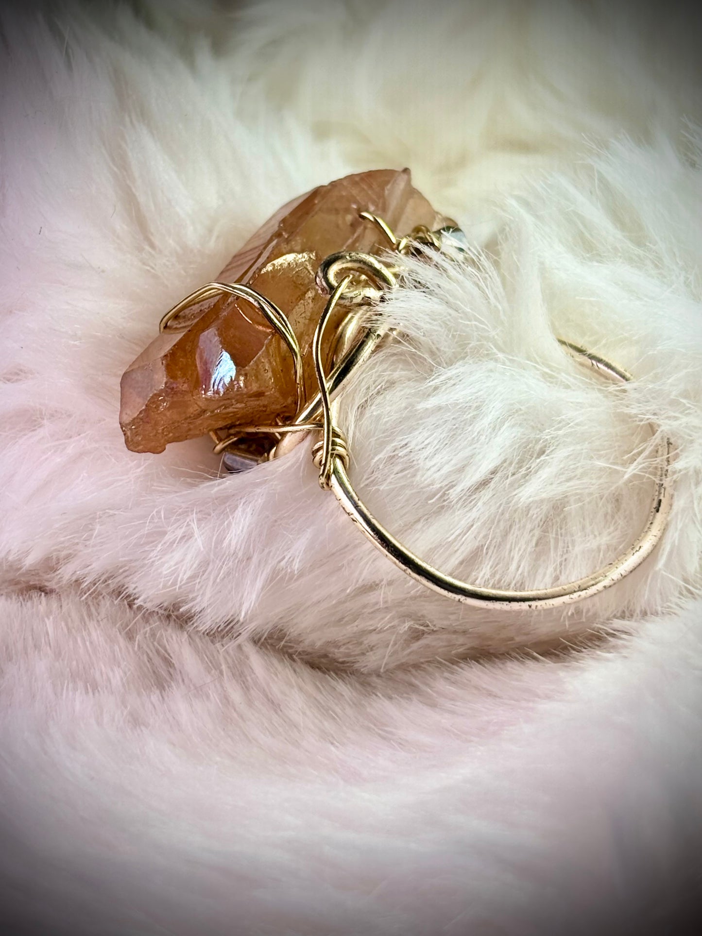 Sunburst Heat-treated Amethyst Ring:  Sun-Forged, Phoenix, Molten Earth