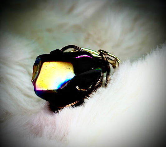 Titanium Aurora quartz ring: living color ￼