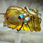 Amber and Opal ring: ancient fire