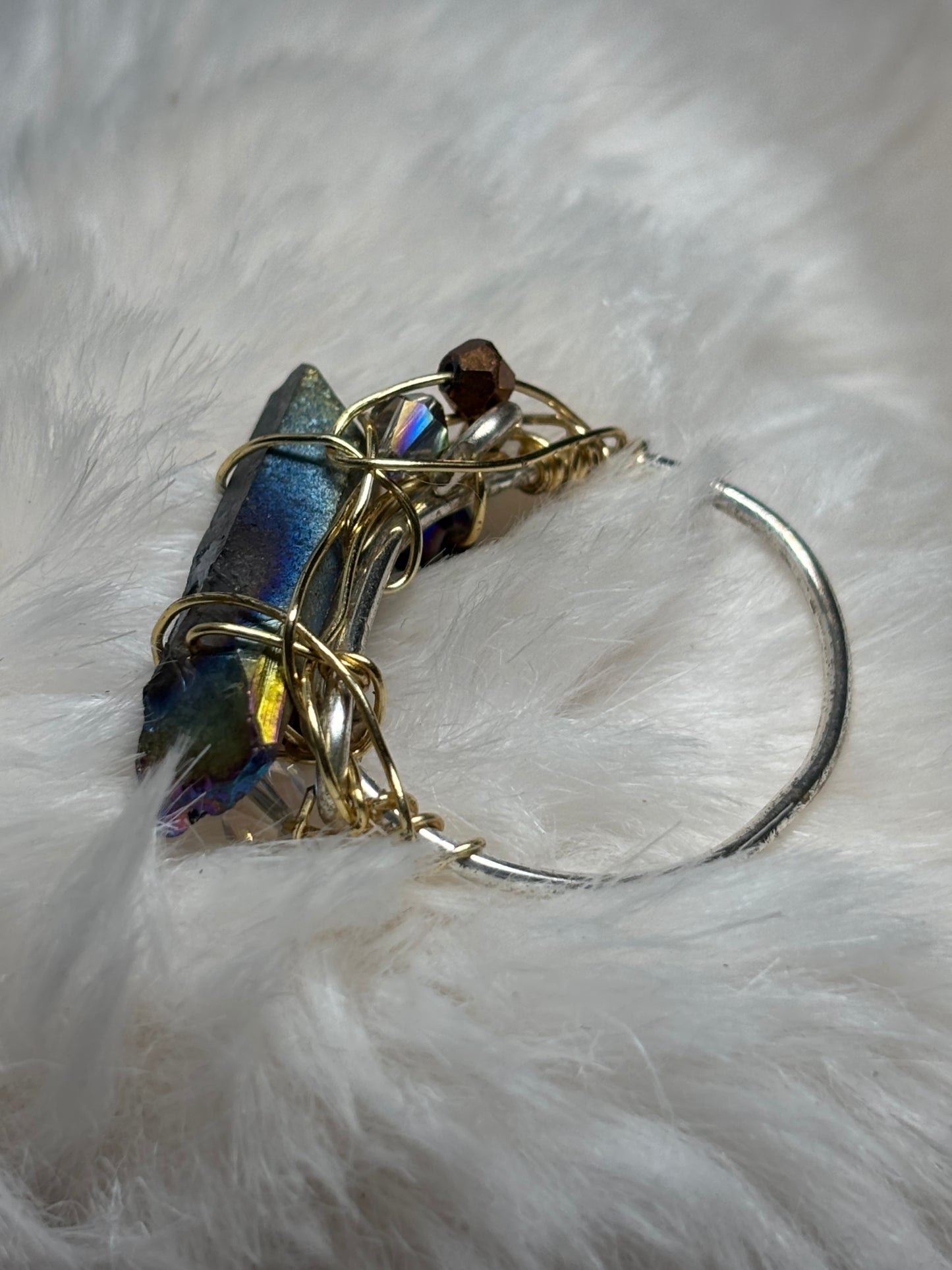 Celestial blade: Titanium Aura Quartz “ rainbow quartz”
