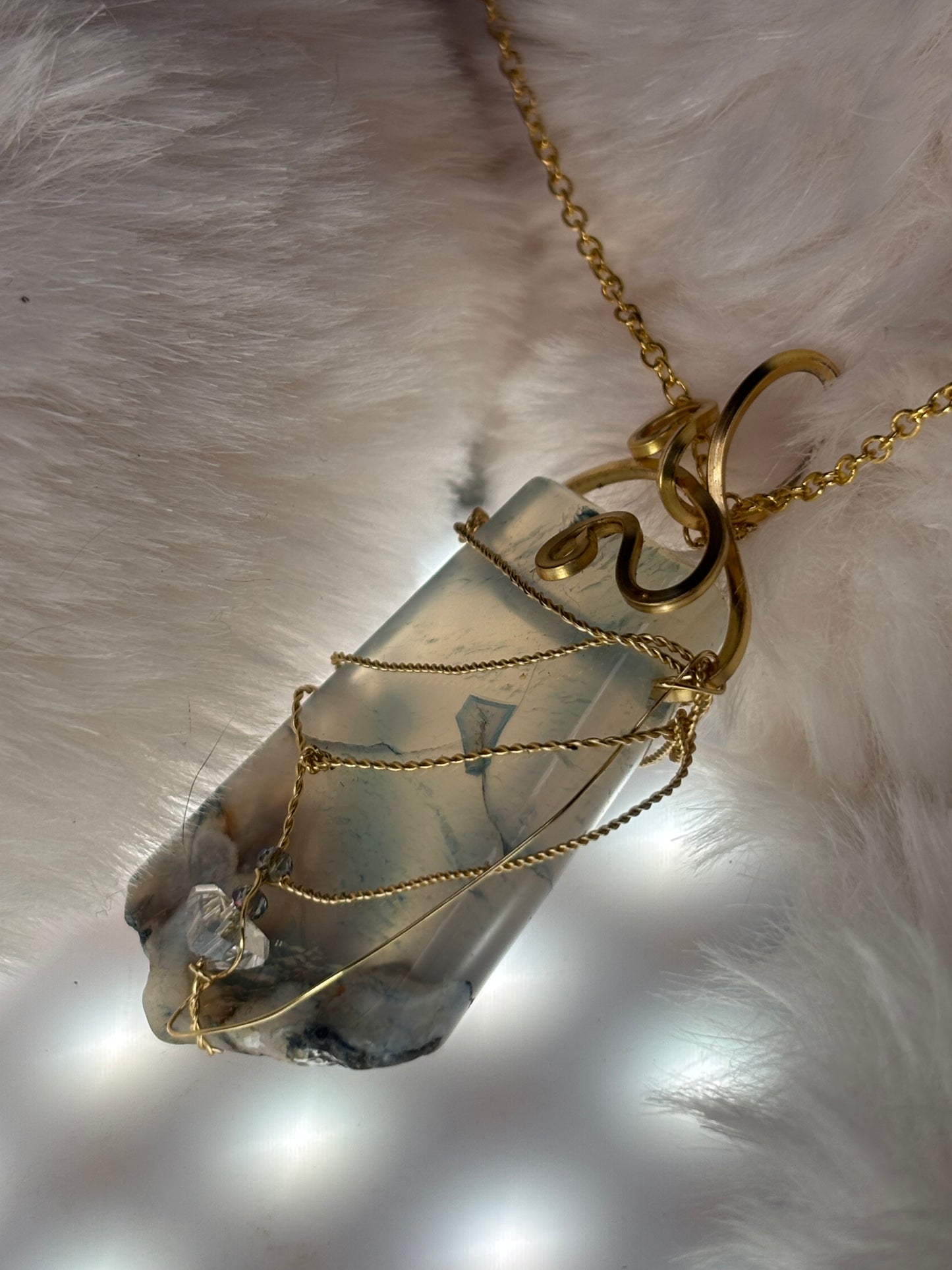 Sacred Shield of Madagascar Collection:

Guardian of the Blue- Rare Sea Agate pendant from Madagascar