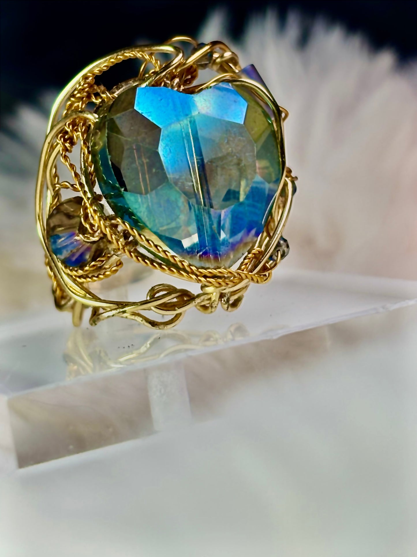 Trust my heart: crystal heart ring ￼