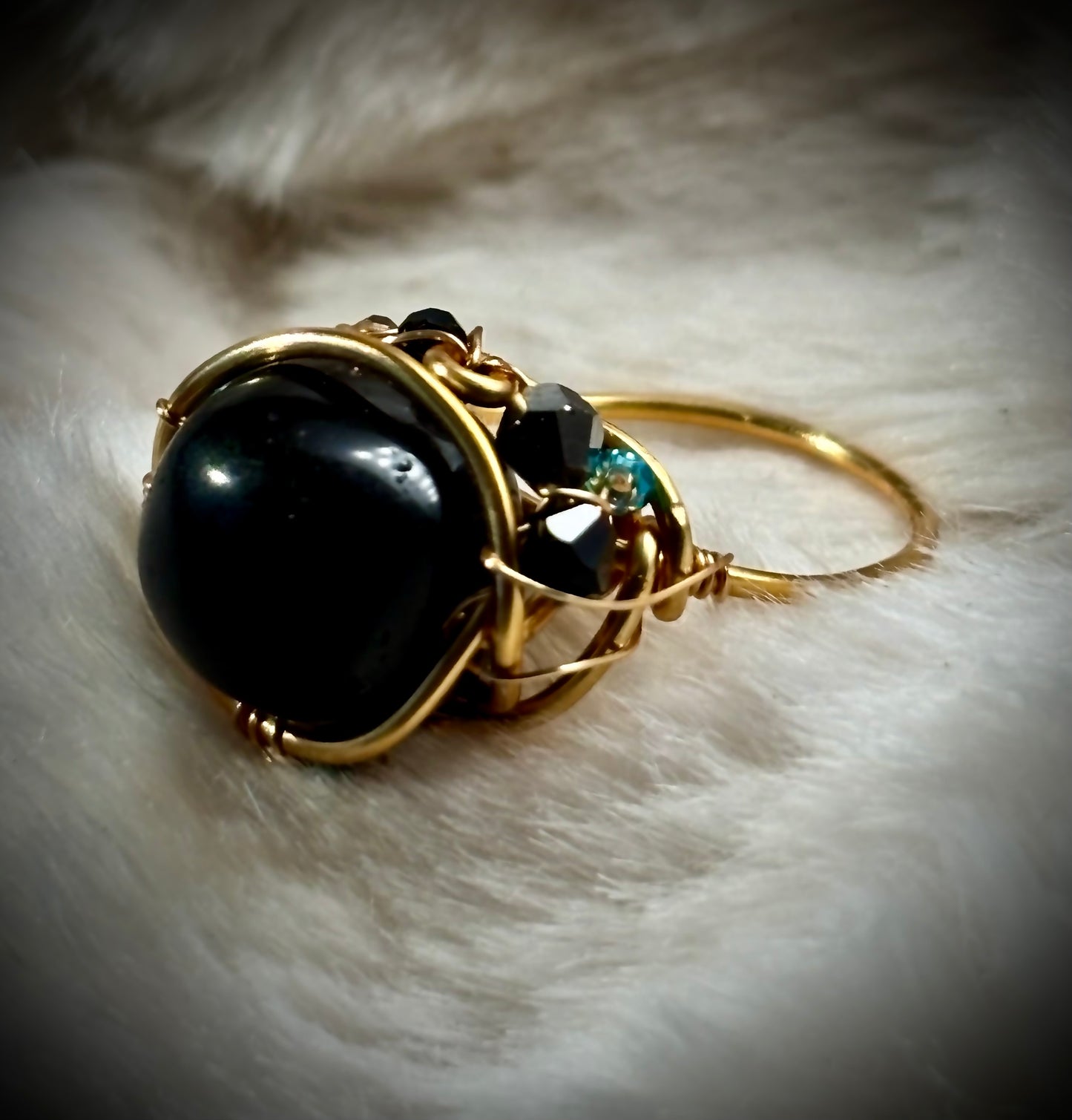 BROWN OBSIDIAN RING — TRIBAL ROYALTY