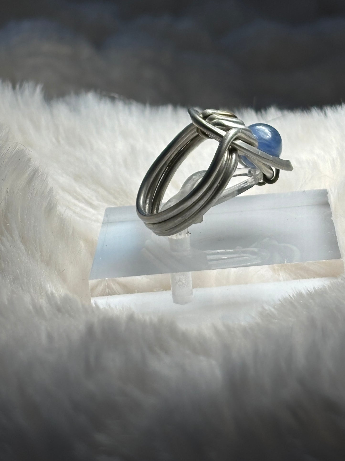 Blue Kyanite and Silver Ring:￼The Stabilizer