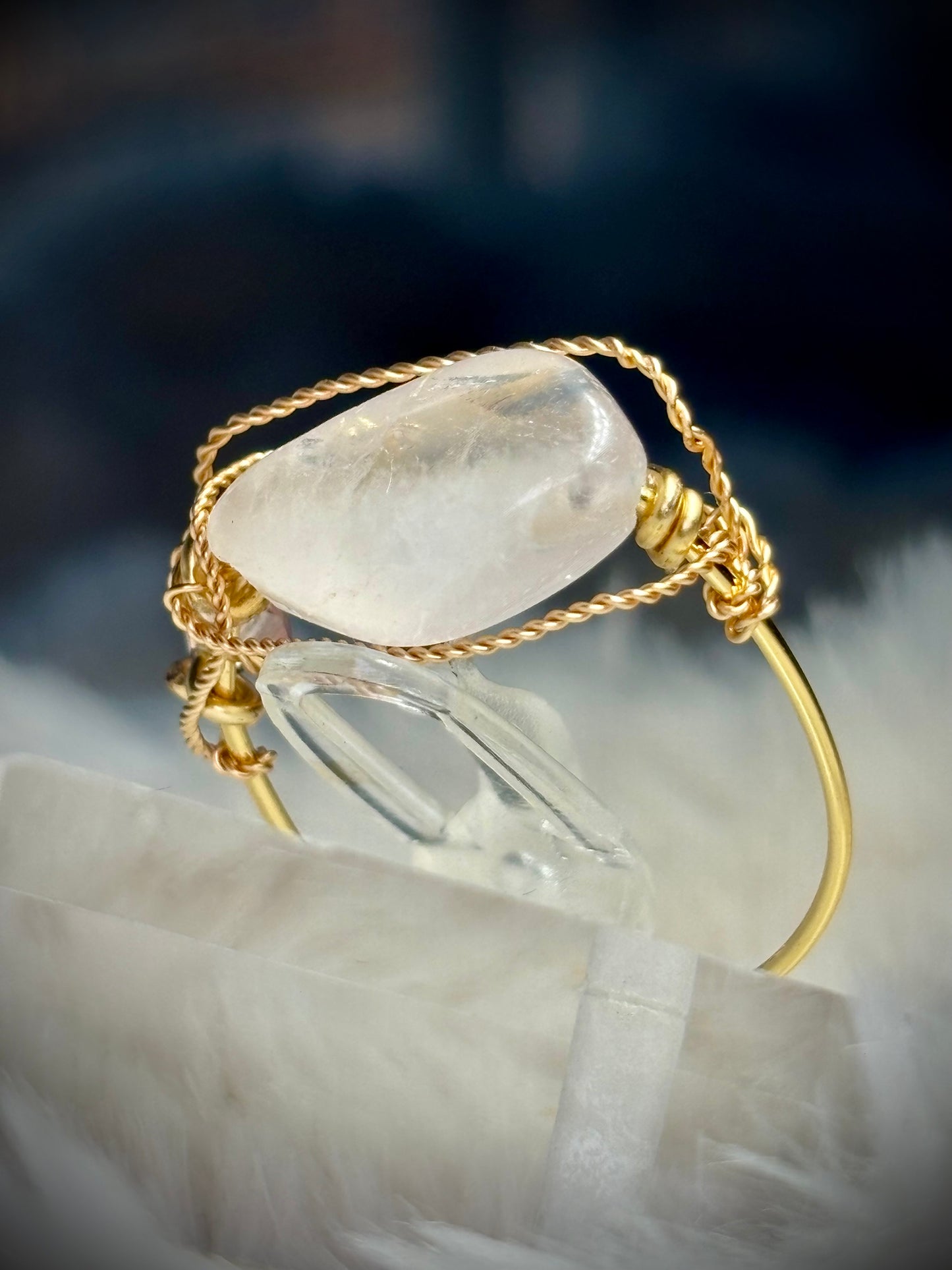 Rose quartz ring: pure princess ￼