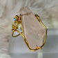 Rose quartz ring: pink rose petal ￼