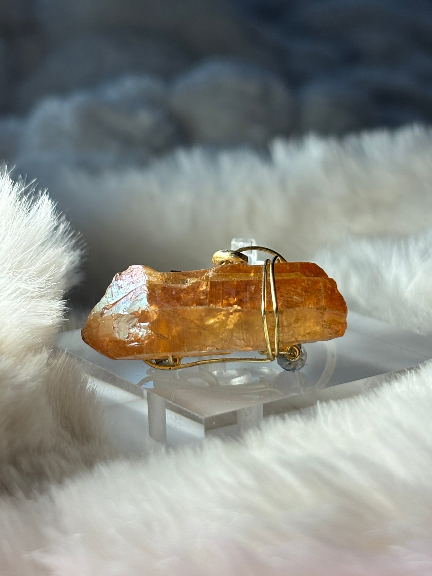 Sunburst Heat-treated Amethyst Ring:  Sun-Forged, Phoenix, Molten Earth