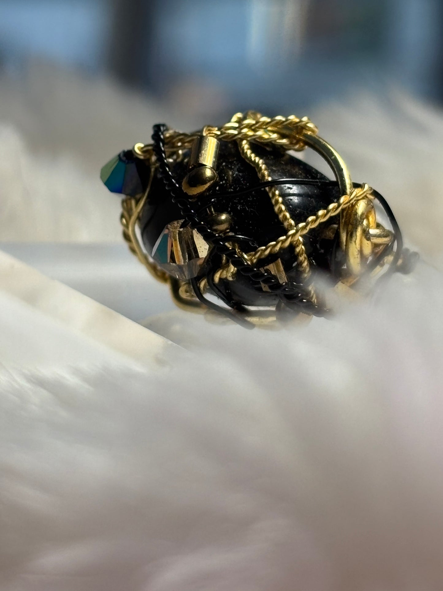 Black Onyx ring: ancient strength ￼