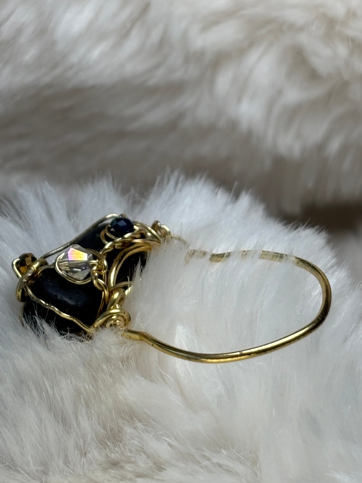 Lava Rock Ring in Gold ￼