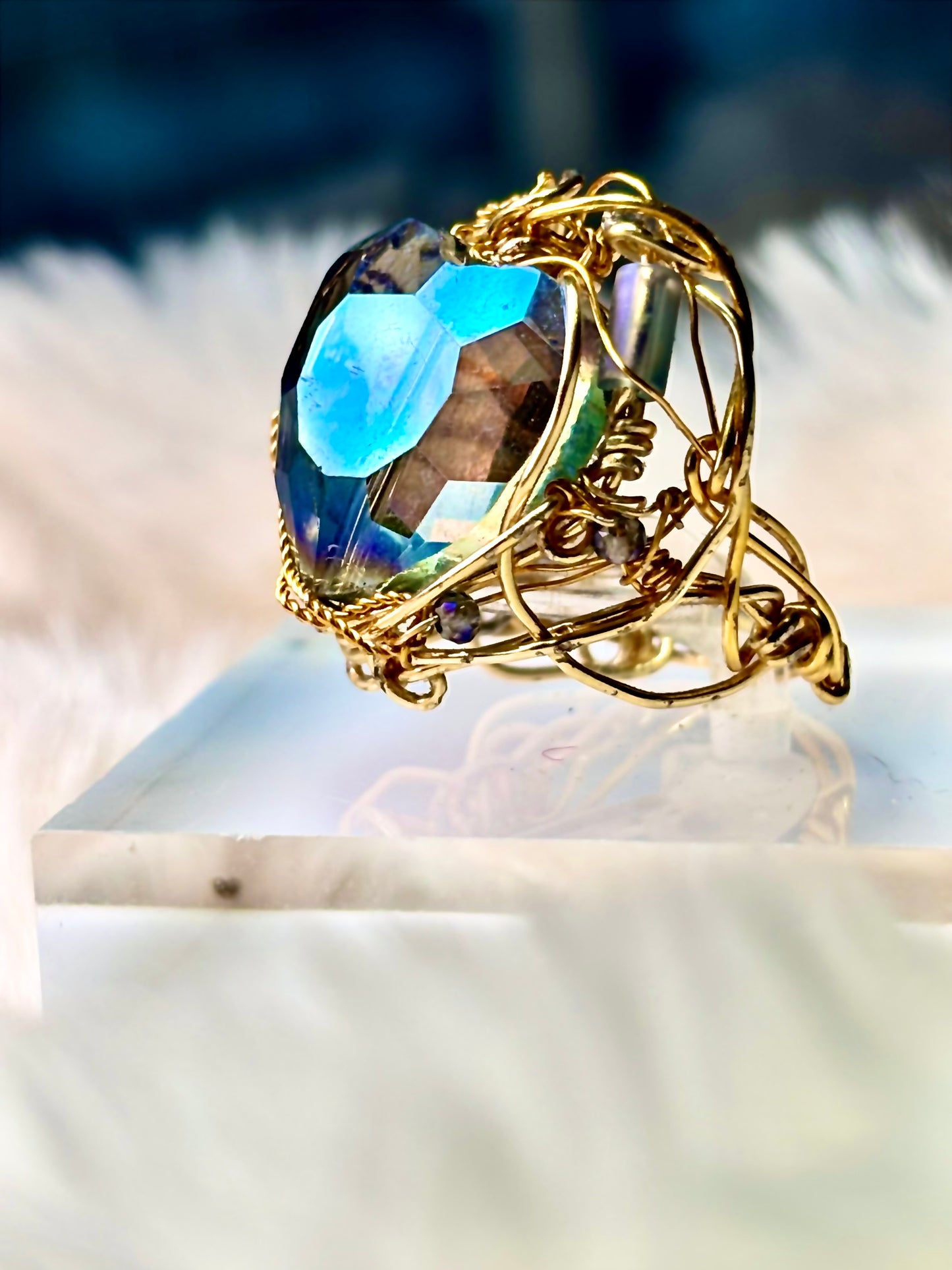 Trust my heart: crystal heart ring ￼