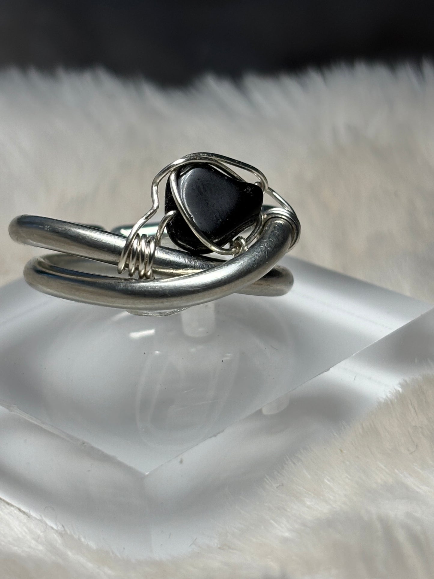 Silver ring with Black Onyx:         All Is Secure