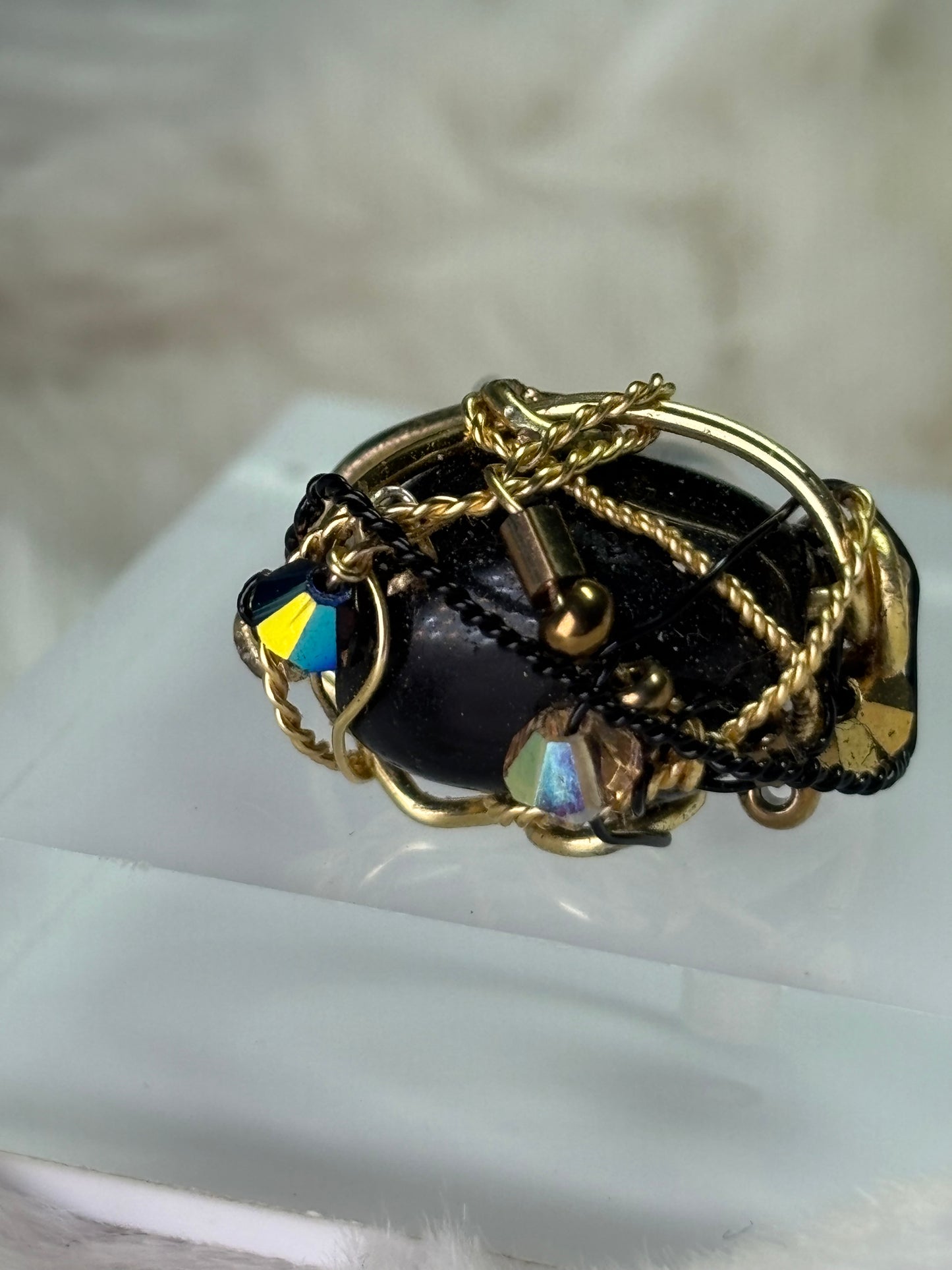 Black Onyx ring: ancient strength ￼